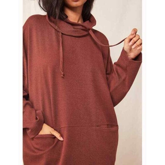 Free People Gigi Set Pullover Sweatshirt Pants Set Brown Size XS NEW Oversized - Picture 2 of 9